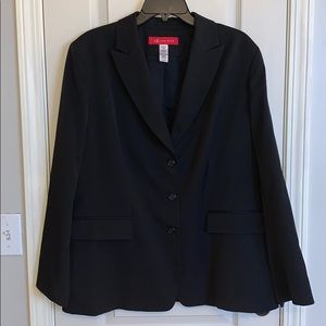 Anne Klein Stretch Blazer Black 3 Button Sz 16w